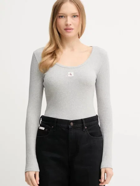 Mânecă lungă Calvin Klein Jeans gri