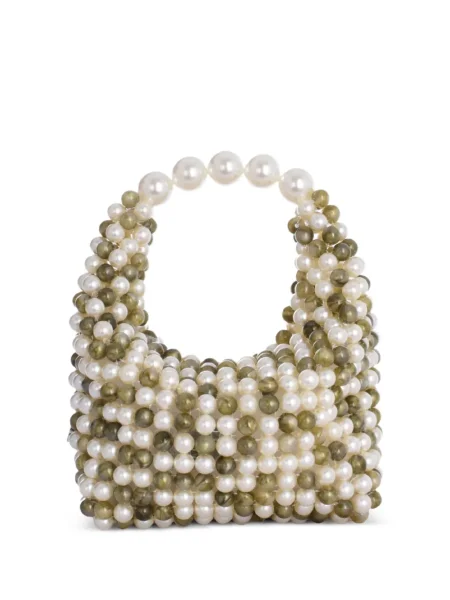 Geantă 0711 cu mărgele alb