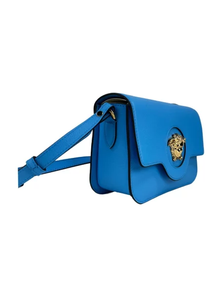 Torebka crossbody Versace skórzana niebieska