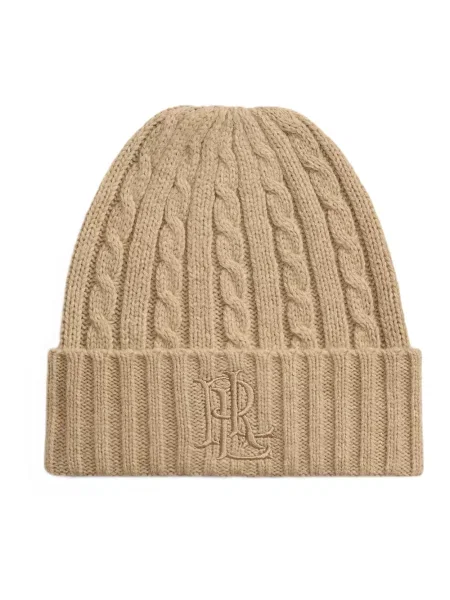 Lauren Ralph Lauren czapka beanie z wełną beżowa