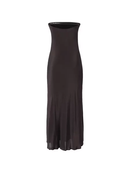 Rochie Pinko din satin fără bretele maro