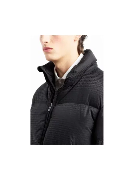 Kurtka puchowa Emporio Armani z kapturem czarna