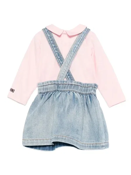 Sukienka jeansowa dziecięca Moschino różowa