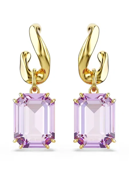 Uhani Swarovski MILLENIA vijolična