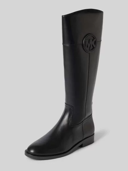 Kozaki ze skóry z detal z logo model KIMMEE' Michael Michael Kors czarne