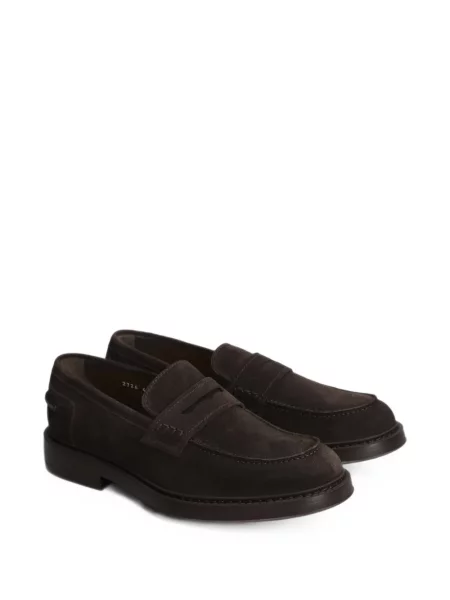 Pantofi loafer Doucal's din piele de căprioară maro