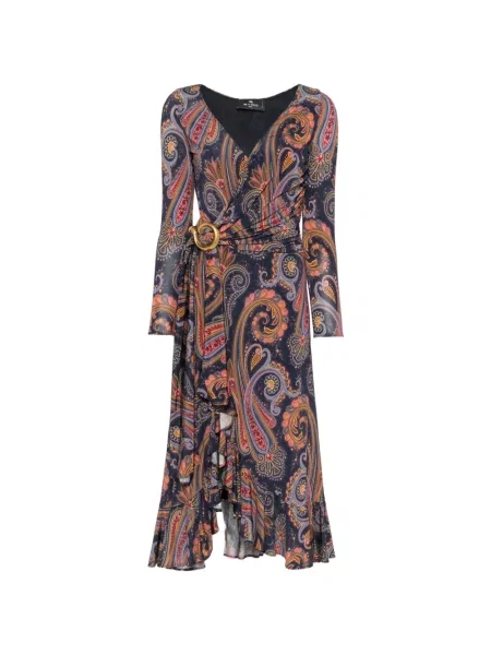 Paisley mintás midi ruha Etro nyomtatás kék