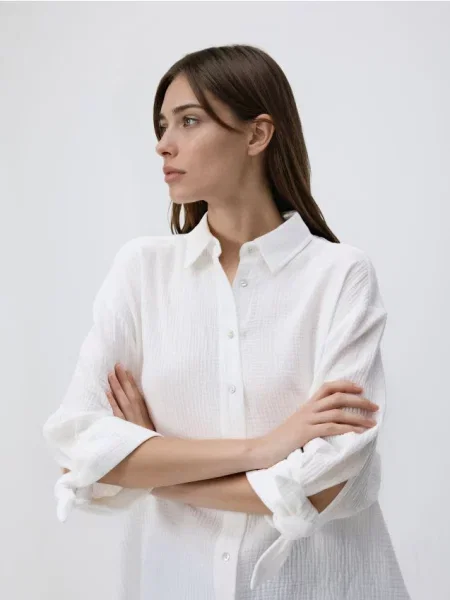 Reserved Cămașă din muselină alb