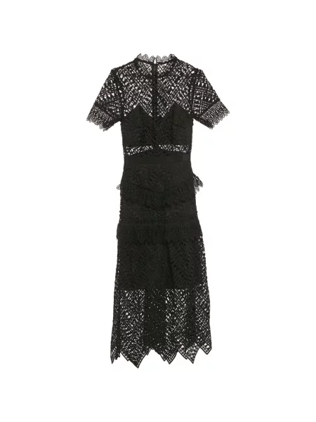 Rochie midi Self-portrait până la genunchi de costum negru