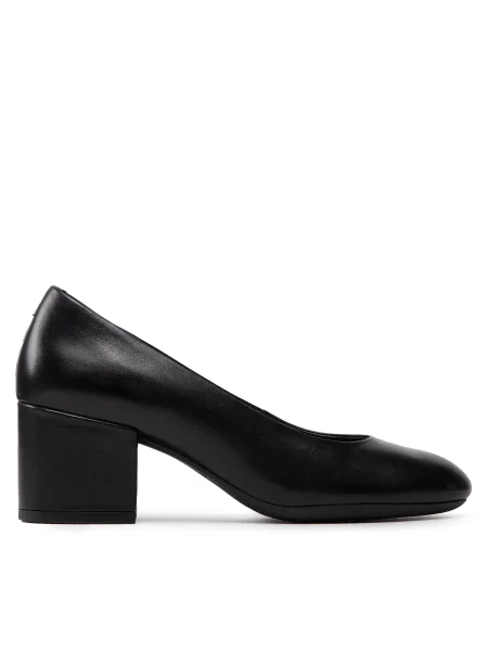 Кожени обувки с дебел Geox D ELEANA с дебел черно