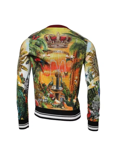Jedwabny sweter Dolce And Gabbana z nadrukiem