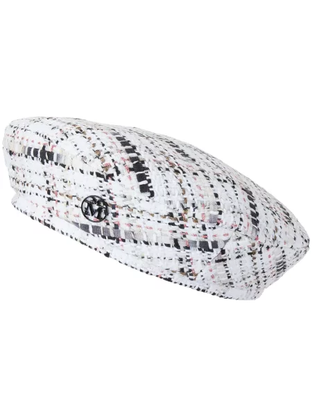 Căciulă Maison Michel din tweed alb