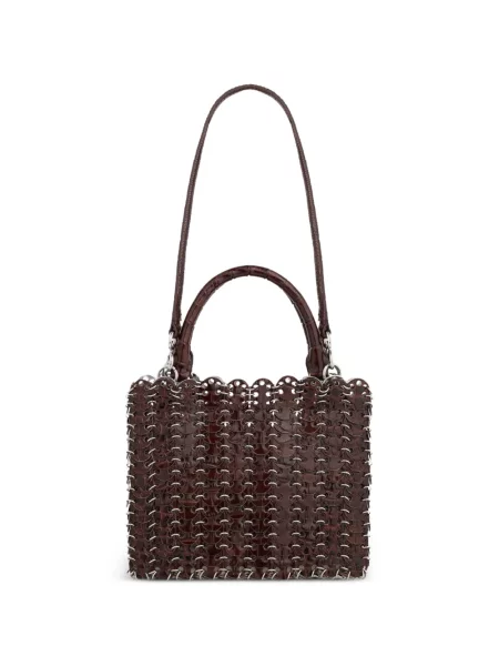 Reversibil geantă Rabanne din piele maro