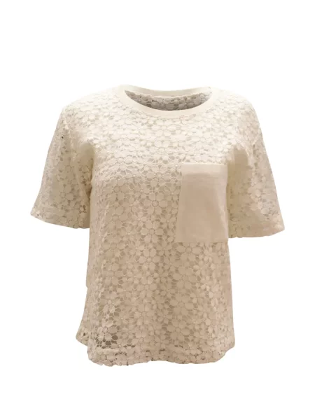 Top A.l.c. cu model floral din dantelă alb