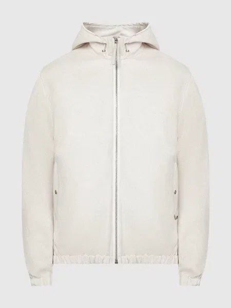 Двостороння куртка з вовни та шовку Agnona бежева