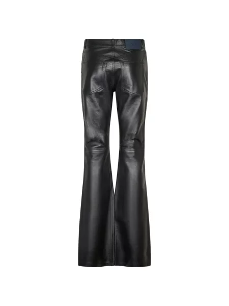 Pantaloni Haikure din piele evazate negru