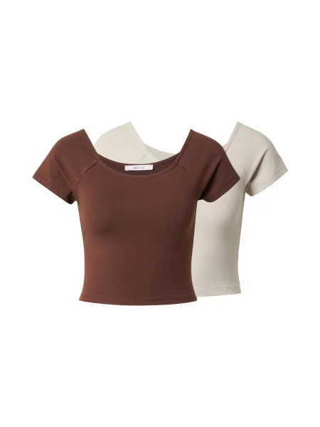 ABOUT YOU Tricou Jale kitt / ciocolatiu alb