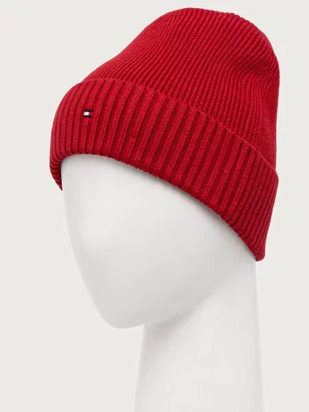 Tommy Hilfiger čiapka beanie pánska s prímesou kašmíru červená