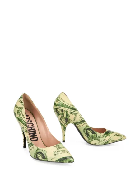 Pantofi cu toc Moschino cu imagine verde