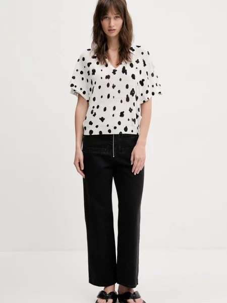 Bimba Y Lola sweter lniany lekki beżowy