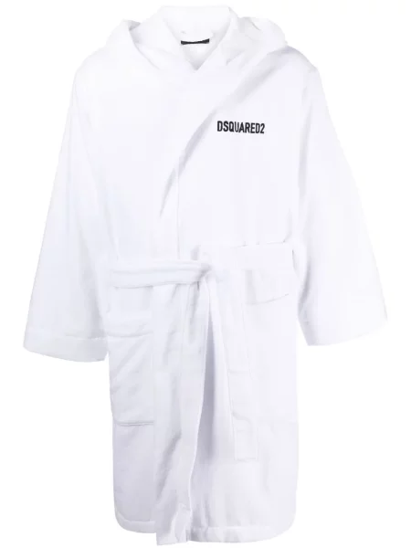 Szlafrok Dsquared2 z kapturem biały
