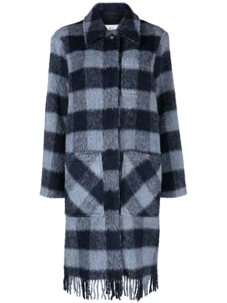 Palton Woolrich în carouri albastru