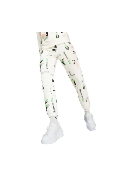 Pantaloni sport Puma cu imagine alb