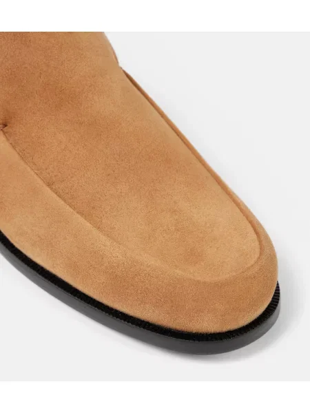 Pantofi loafer Khaite din piele de căprioară maro