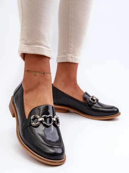 Usnjene loaferke Laura Messi temno modra