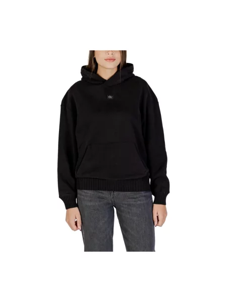 Bluza z kapturem Calvin Klein Jeans z kapturem czarna