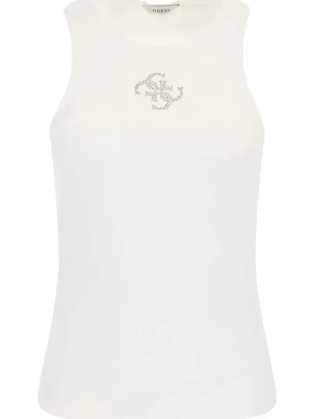 Top Guess cu bretele alb