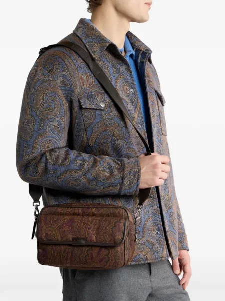 Geantă Etro cu imagine cu model paisley maro