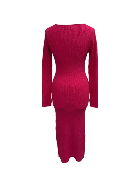Rochie maxi Ganni tricotate roz