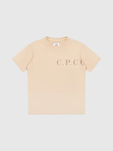 Детская футболка C.p. Company бежевая