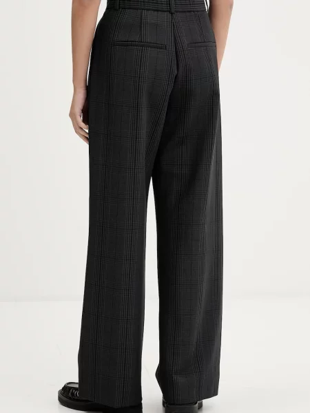 Kalhoty Abercrombie & Fitch high waist šedá