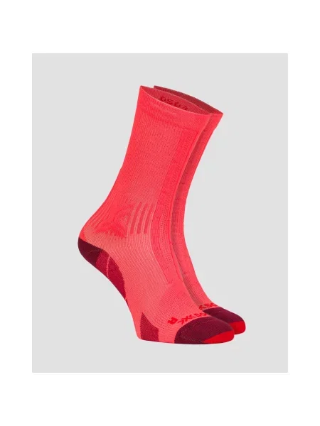 Pánske ponožky X-Socks Trailrun Discover Crew fluo red/namib red červená
