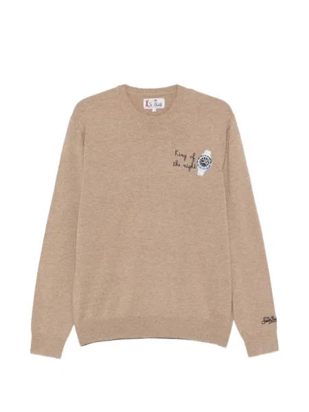 Pulover Mc2 Saint Barth cu broderie cu decolteu rotund