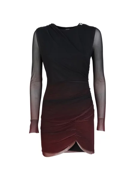 Rochie mini Gcds cu volane din tul negru