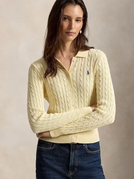 Polo Ralph Lauren cardigan pentru femei din galben