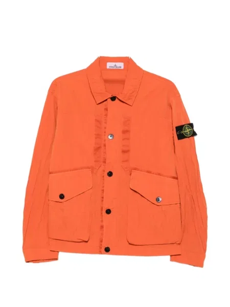 Geacă cămașă Stone Island cu strasuri portocaliu