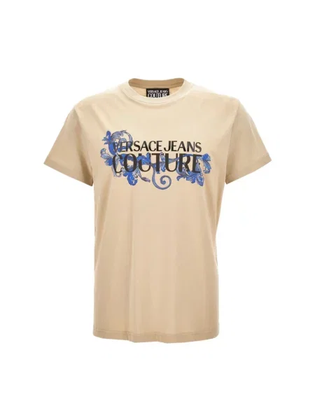 Koszulka Versace Jeans Couture beżowa