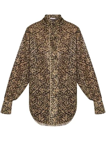 Cămașă Oseree cu imagine cu model leopard maro