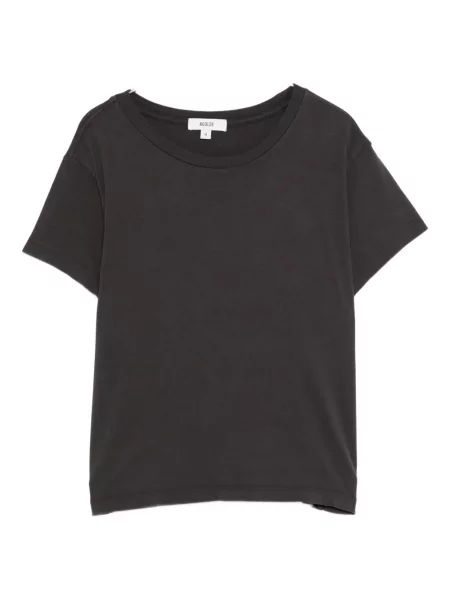 Krótka koszulka Agolde z okrągłym dekoltem szara