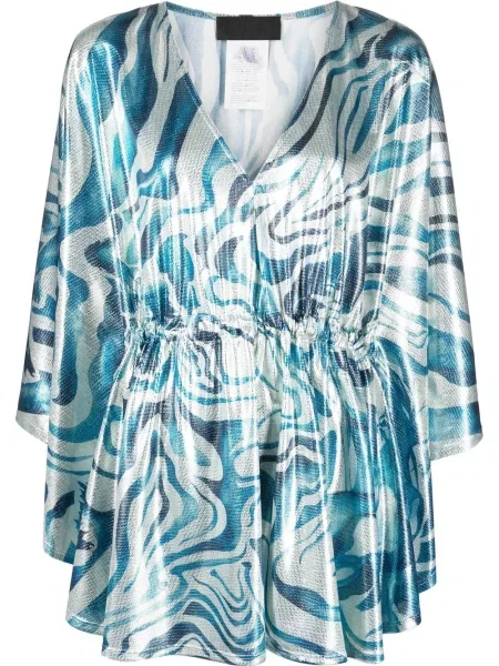 Top Alberta Ferretti cu imagine evazat cu maneci evazate