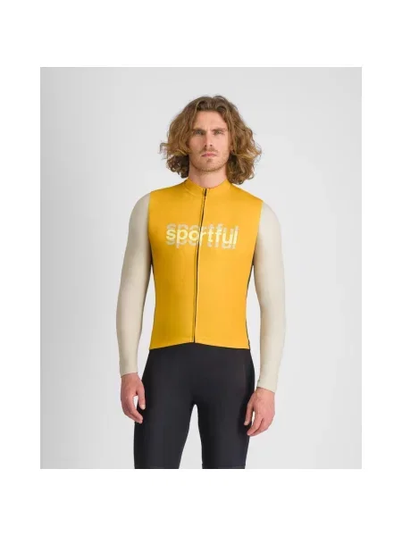 Koszulka rowerowa Sportful Supergiara Logo Thermal długa S żółty