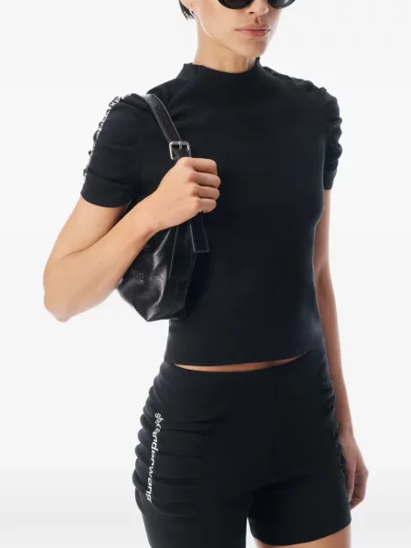 Tricou Alexander Wang cu volane negru