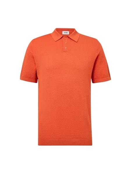 Dzianinowa koszulka polo Drykorn pomarańczowa