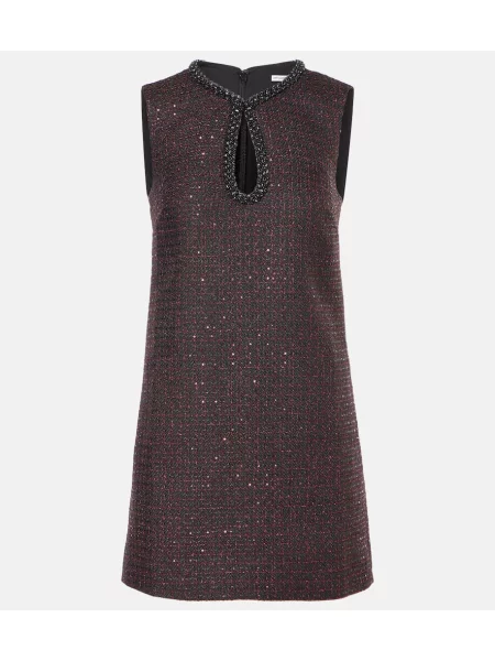 Obleka Self-portrait iz tvida črna