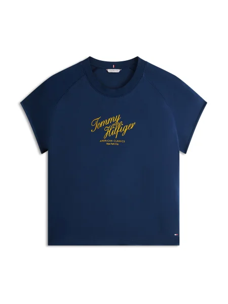 TOMMY HILFIGER Majica morsko / narančasto žuta plava