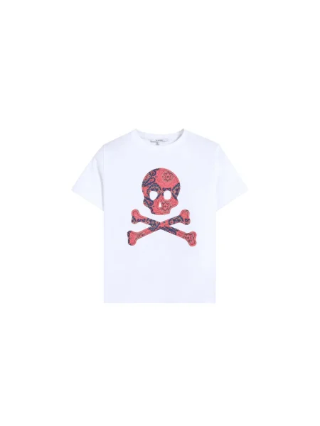 Scalpers Tricou Skulltrize albastru închis / roși aprins / murdar alb